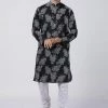 Vastramay Buy 1 Get 1 Men's Black Printed Cotton Kurta And Churidar Set