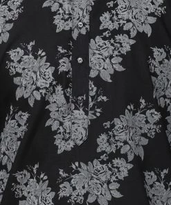 Vastramay Buy 1 Get 1 Men's Black Printed Cotton Kurta And Churidar Set