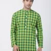Buy 1 Get 1 VASTRAMAY Men's Green Pure Cotton Kurta