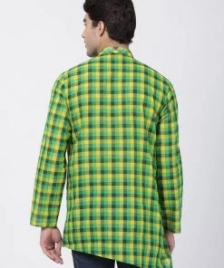 Buy 1 Get 1 VASTRAMAY Men's Green Pure Cotton Kurta