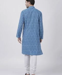 VASTRAMAY Men's Blue Pure Cotton Kurta Buy 1 Get 1