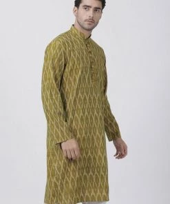 Buy 1 Get 1 VASTRAMAY Men's Green Pure Cotton Kurta
