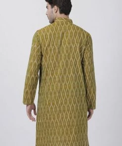 Buy 1 Get 1 VASTRAMAY Men's Green Pure Cotton Kurta