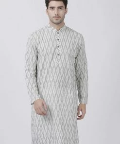 VASTRAMAY Men's White Pure Cotton Kurta Buy 1 Get 1