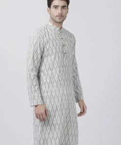 VASTRAMAY Men's White Pure Cotton Kurta Buy 1 Get 1