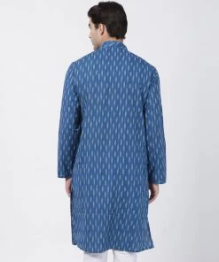 Vastramay Men's Blue Pure Cotton Kurta