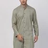 Vastramay Men's Light Green Cotton Kurta