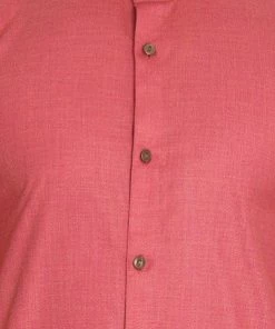 Vastramay Men's Pink Cotton Kurta