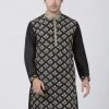 Vastramay Men's Black Cotton Silk Blend Kurta Buy 1 Get 1