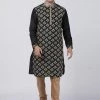 Vastramay Buy 1 Get 1 Men's Black Cotton Silk Blend Kurta And Pyjama Set