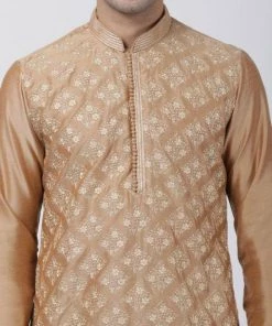 Vastramay Buy 1 Get 1 Men's Gold Cotton Silk Blend Kurta 10 Vastramay Buy 1 Get 1 Men's Gold Cotton Silk Blend Kurta