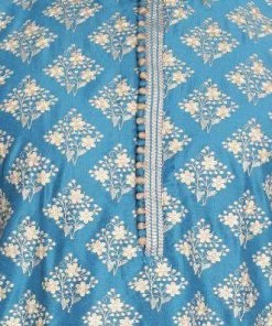 Vastramay Men's Dark Green Cotton Silk Blend Kurta