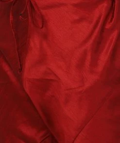 Vastramay Men's Orange Cotton Silk Blend Kurta And Churidar Set