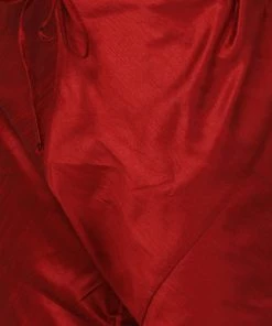 Vastramay Men's Peach Cotton Silk Blend Kurta And Churidar Set