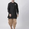 Vastramay Men's Black Cotton Blend Kurta And Dhoti Pant Set Kurta Sets 2 Vastramay Men's Black Cotton Blend Kurta And Dhoti Pant Set Kurta Sets