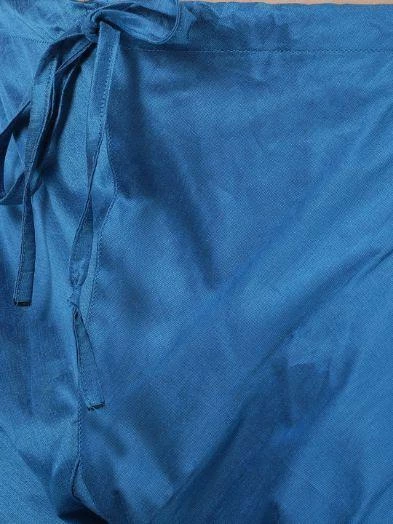 Vastramay Kurta Sets Men's Dark Blue Cotton Silk Blend Kurta And Churidar Set 7 Vastramay Kurta Sets Men's Dark Blue Cotton Silk Blend Kurta And Churidar Set