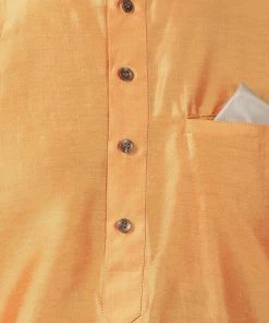Vastramay Men's Orange Cotton Blend Kurta And Dhoti Pant Set 10 Vastramay Men's Orange Cotton Blend Kurta And Dhoti Pant Set