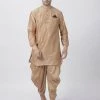 Vastramay Men's Gold Cotton Blend Kurta And Dhoti Pant Set Buy 1 Get 1