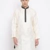Vastramay Men's Gold Silk Blend Kurta