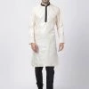 Vastramay Men's Gold Cotton Silk Blend Kurta And Pyjama Set