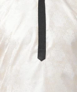 Vastramay Men's Gold Cotton Silk Blend Kurta And Pyjama Set