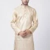 Vastramay Buy 1 Get 1 Men's Gold Cotton Silk Blend Kurta