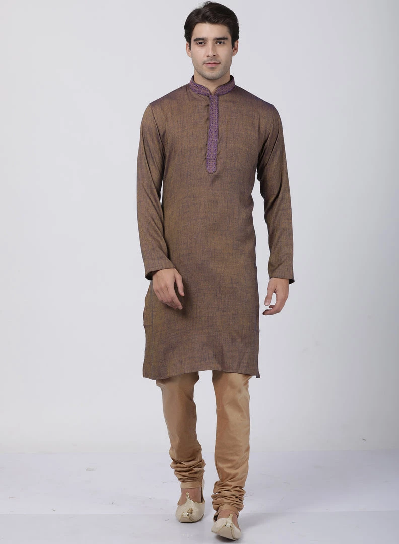 Vastramay Buy 1 Get 1 Men's Brown Cotton Blend Kurta 7 Vastramay Buy 1 Get 1 Men's Brown Cotton Blend Kurta