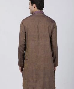 Vastramay Buy 1 Get 1 Men's Brown Cotton Blend Kurta 11 Vastramay Buy 1 Get 1 Men's Brown Cotton Blend Kurta