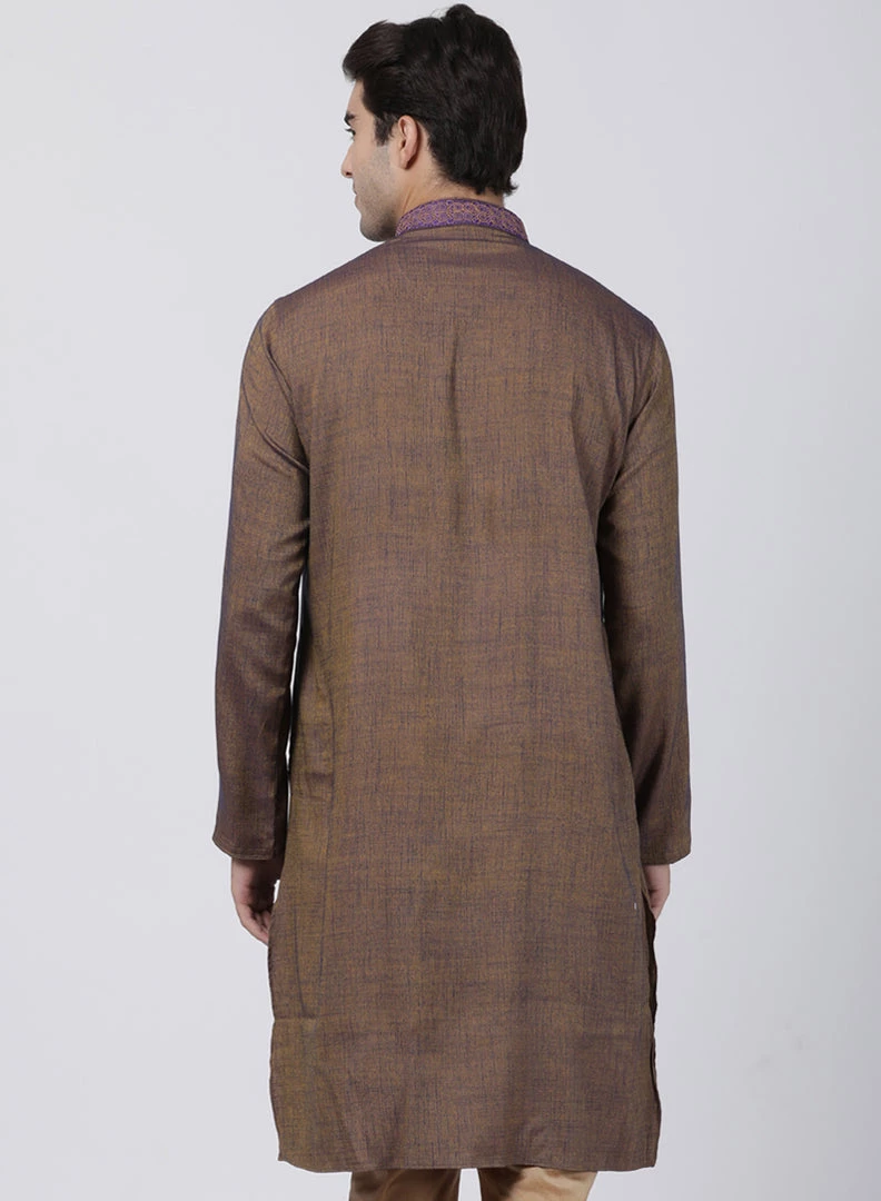 Vastramay Buy 1 Get 1 Men's Brown Cotton Blend Kurta 6 Vastramay Buy 1 Get 1 Men's Brown Cotton Blend Kurta