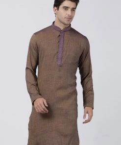 Vastramay Buy 1 Get 1 Men's Brown Cotton Blend Kurta