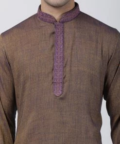 Vastramay Buy 1 Get 1 Men's Brown Cotton Blend Kurta 10 Vastramay Buy 1 Get 1 Men's Brown Cotton Blend Kurta