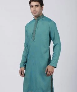 Vastramay Buy 1 Get 1 Men's Green Cotton Blend Kurta