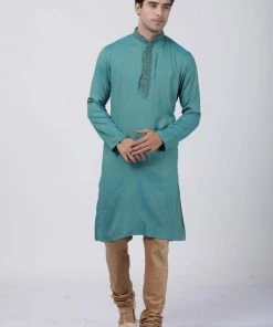 Vastramay Buy 1 Get 1 Men's Green Cotton Blend Kurta 12 Vastramay Buy 1 Get 1 Men's Green Cotton Blend Kurta