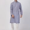 Vastramay Men's Grey Cotton Blend Kurta And Churidar Set Kurta Sets 1 Vastramay Men's Grey Cotton Blend Kurta And Churidar Set Kurta Sets