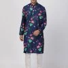 Buy 1 Get 1 Vastramay Men Blue & Pink Printed Kurta With Churidar
