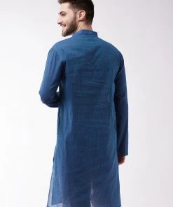 VASTRAMAY Men's Blue Pure Cotton Kurta 10 VASTRAMAY Men's Blue Pure Cotton Kurta