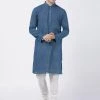 Vastramay Men's Blue Pure Cotton Kurta And Pyjama Set