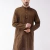 VASTRAMAY Men's Coffee Brown Pure Cotton Kurta