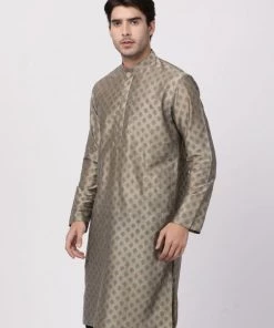 Vastramay Men's Copper Cotton Blend Kurta