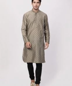 Vastramay Men's Copper Cotton Blend Kurta