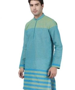 Vastramay Buy 1 Get 1 Men's Blue Pure Cotton Kurta