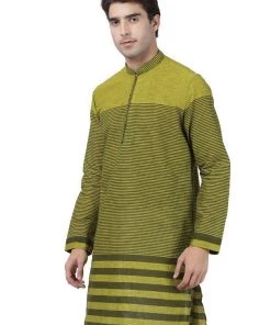 Vastramay Men's Green Pure Cotton Kurta Buy 1 Get 1