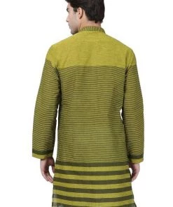 Vastramay Men's Green Pure Cotton Kurta Buy 1 Get 1