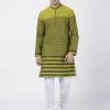Vastramay Men's Green Pure Cotton Kurta And Pyjama Set