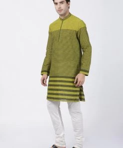 Vastramay Buy 1 Get 1 Men's Green Pure Cotton Kurta And Pyjama Set 9 Vastramay Buy 1 Get 1 Men's Green Pure Cotton Kurta And Pyjama Set