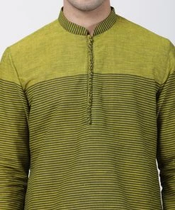 Vastramay Buy 1 Get 1 Men's Green Pure Cotton Kurta And Pyjama Set 11 Vastramay Buy 1 Get 1 Men's Green Pure Cotton Kurta And Pyjama Set