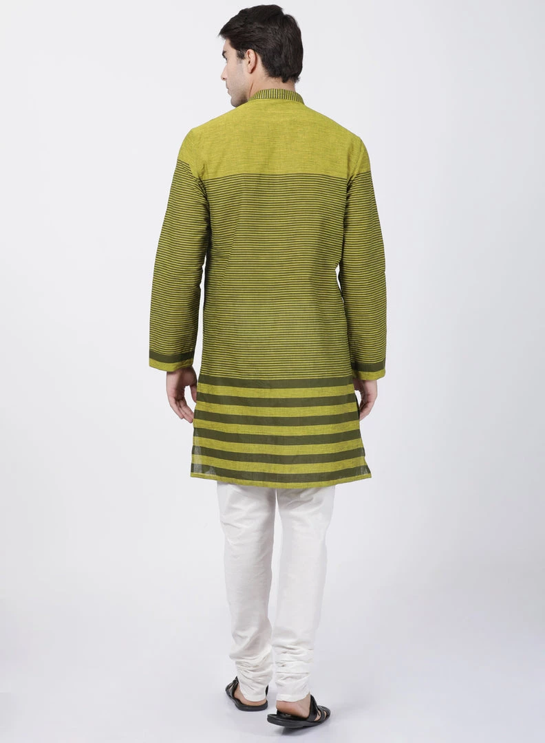 Vastramay Buy 1 Get 1 Men's Green Pure Cotton Kurta And Pyjama Set 5 Vastramay Buy 1 Get 1 Men's Green Pure Cotton Kurta And Pyjama Set