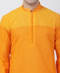 Vastramay Buy 1 Get 1 Men's Orange Pure Cotton Kurta