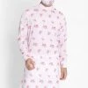 Vastramay Men's Pink Cotton Linen Blend Kurta Buy 1 Get 1