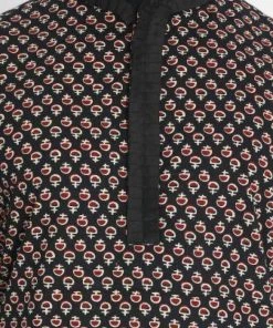 Vastramay Men's Black Cotton Blend Kurta And Pyjama Set Kurta Sets 11 Vastramay Men's Black Cotton Blend Kurta And Pyjama Set Kurta Sets